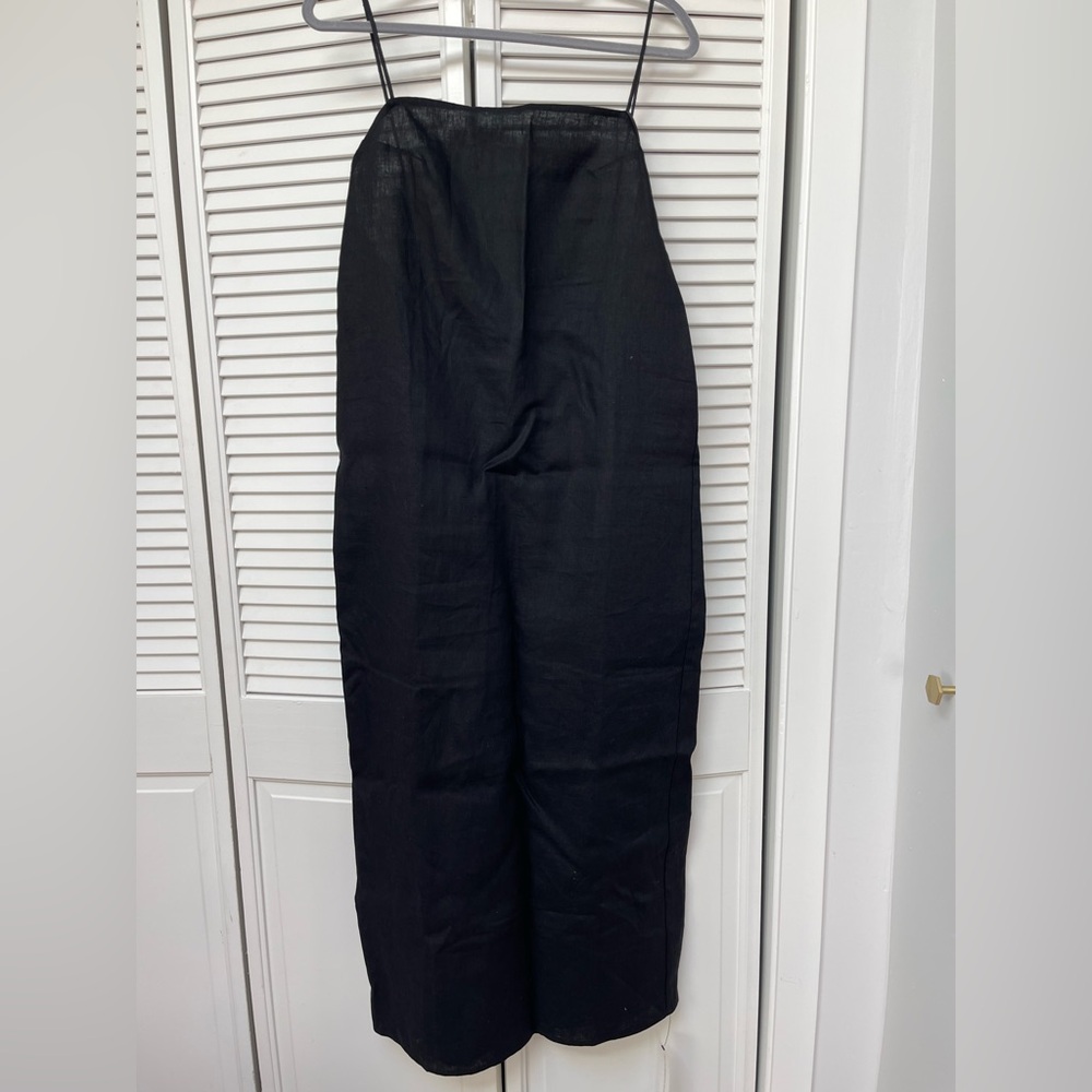 Reformation Gael Linen Dress Black - Size 8